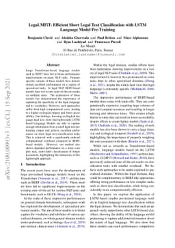 LegaLMFiT: Efficient Short Legal Text Classification with LSTM Language
  Model Pre-Training