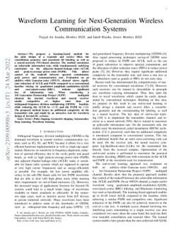 Waveform Learning for Next-Generation Wireless Communication Systems