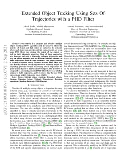 Extended Object Tracking Using Sets Of Trajectories with a PHD Filter