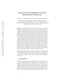 Crypto Currency Regulation and Law Enforcement Perspectives