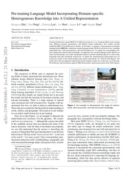 Pre-training Language Model Incorporating Domain-specific Heterogeneous
  Knowledge into A Unified Representation