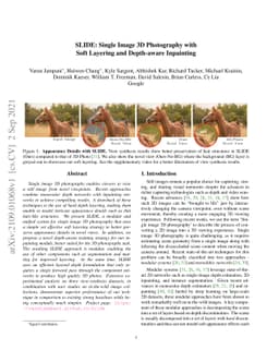 SLIDE: Single Image 3D Photography with Soft Layering and Depth-aware
  Inpainting