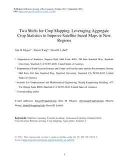 Two Shifts for Crop Mapping: Leveraging Aggregate Crop Statistics to
  Improve Satellite-based Maps in New Regions