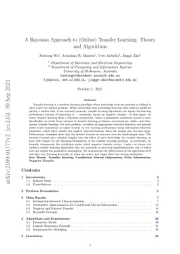 A Bayesian Approach to (Online) Transfer Learning: Theory and Algorithms