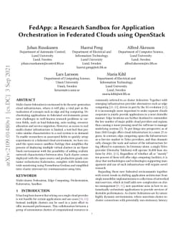 FedApp: a Research Sandbox for Application Orchestration in Federated
  Clouds using OpenStack
