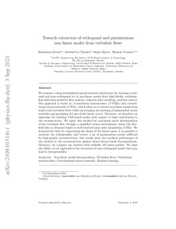 Towards extraction of orthogonal and parsimonious non-linear modes from
  turbulent flows