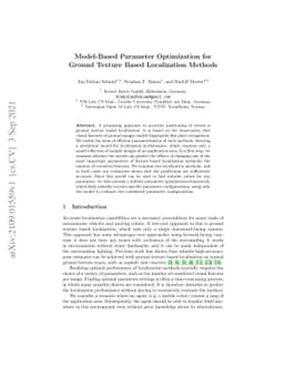 Model-Based Parameter Optimization for Ground Texture Based Localization
  Methods