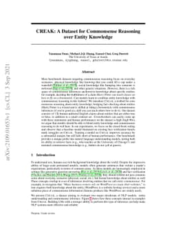 CREAK: A Dataset for Commonsense Reasoning over Entity Knowledge