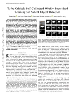 To be Critical: Self-Calibrated Weakly Supervised Learning for Salient
  Object Detection
