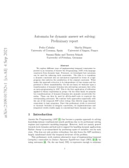 Automata for dynamic answer set solving: Preliminary report