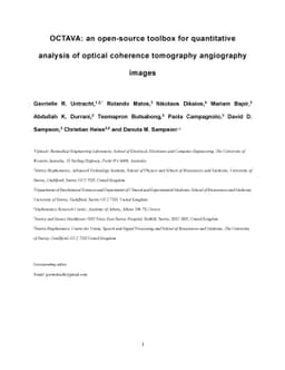 OCTAVA: an open-source toolbox for quantitative analysis of optical
  coherence tomography angiography images