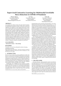 Supervised Contrastive Learning for Multimodal Unreliable News Detection
  in COVID-19 Pandemic