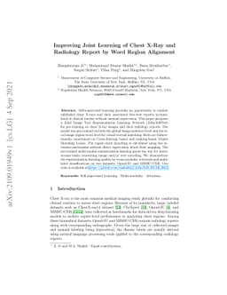 Improving Joint Learning of Chest X-Ray and Radiology Report by Word
  Region Alignment