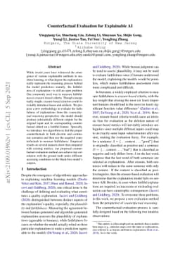 Counterfactual Evaluation for Explainable AI