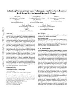 Detecting Communities from Heterogeneous Graphs: A Context Path-based
  Graph Neural Network Model