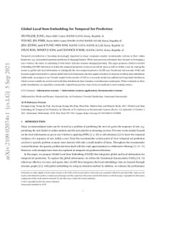 Global-Local Item Embedding for Temporal Set Prediction