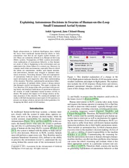 Explaining Autonomous Decisions in Swarms of Human-on-the-Loop Small
  Unmanned Aerial Systems