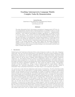 Teaching Autoregressive Language Models Complex Tasks By Demonstration