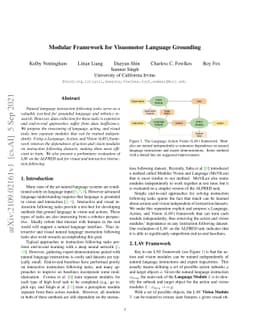 Modular Framework for Visuomotor Language Grounding