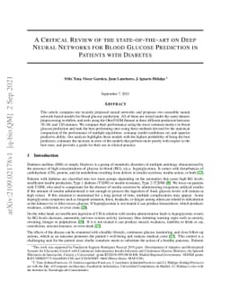 A Critical Review of the state-of-the-art on Deep Neural Networks for
  Blood Glucose Prediction in Patients with Diabetes