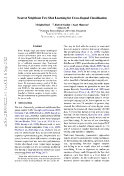 Nearest Neighbour Few-Shot Learning for Cross-lingual Classification