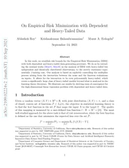 On Empirical Risk Minimization with Dependent and Heavy-Tailed Data