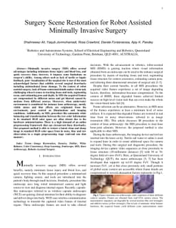 Surgery Scene Restoration for Robot Assisted Minimally Invasive Surgery