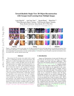 Toward Realistic Single-View 3D Object Reconstruction with Unsupervised
  Learning from Multiple Images