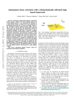 Autonomous tissue retraction with a biomechanically informed logic based
  framework