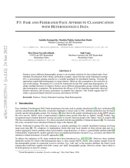 F3: Fair and Federated Face Attribute Classification with Heterogeneous
  Data