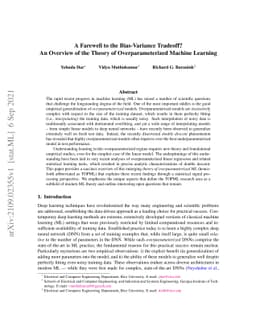 A Farewell to the Bias-Variance Tradeoff? An Overview of the Theory of
  Overparameterized Machine Learning