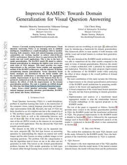 Improved RAMEN: Towards Domain Generalization for Visual Question
  Answering