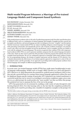 Multi-modal Program Inference: a Marriage of Pre-trainedLanguage Models
  and Component-based Synthesis