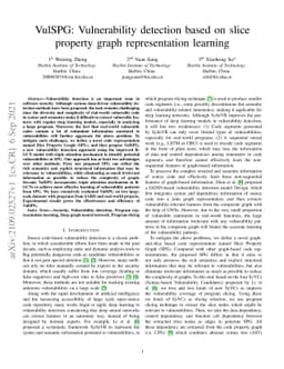 VulSPG: Vulnerability detection based on slice property graph
  representation learning