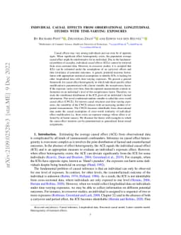 Individual causal effects from observational longitudinal studies with
  time-varying exposures