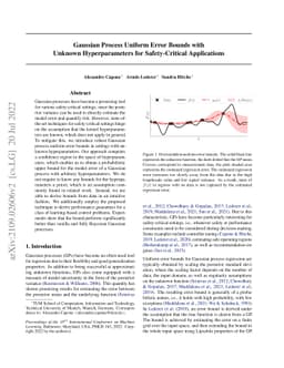Gaussian Process Uniform Error Bounds with Unknown Hyperparameters for
  Safety-Critical Applications