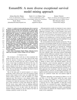 EsmamDS: A more diverse exceptional survival model mining approach
