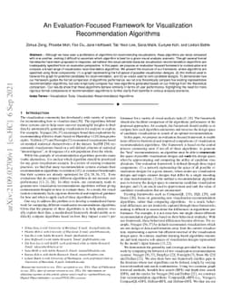 An Evaluation-Focused Framework for Visualization Recommendation
  Algorithms