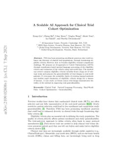 A Scalable AI Approach for Clinical Trial Cohort Optimization