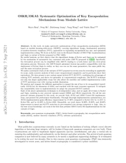 OSKR/OKAI: Systematic Optimization of Key Encapsulation Mechanisms from
  Module Lattice