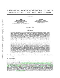 Combining data assimilation and machine learning to estimate parameters
  of a convective-scale model