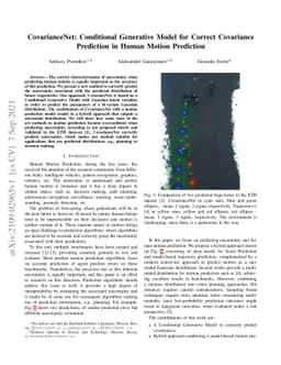 CovarianceNet: Conditional Generative Model for Correct Covariance
  Prediction in Human Motion Prediction