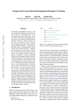 Unsupervised Conversation Disentanglement through Co-Training