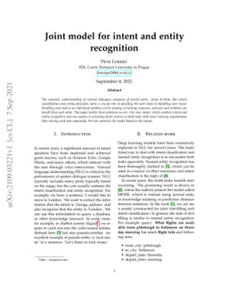 Joint model for intent and entity recognition