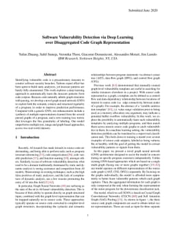 Software Vulnerability Detection via Deep Learning over Disaggregated
  Code Graph Representation