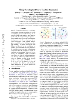 Mixup Decoding for Diverse Machine Translation
