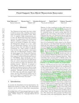 Fixed Support Tree-Sliced Wasserstein Barycenter