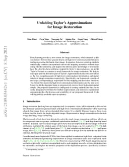 Unfolding Taylor's Approximations for Image Restoration