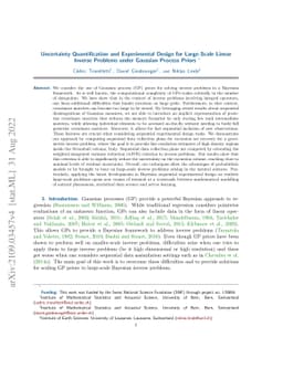 Uncertainty Quantification and Experimental Design for Large-Scale
  Linear Inverse Problems under Gaussian Process Priors