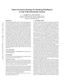 Dual Correction Strategy for Ranking Distillation in Top-N Recommender
  System